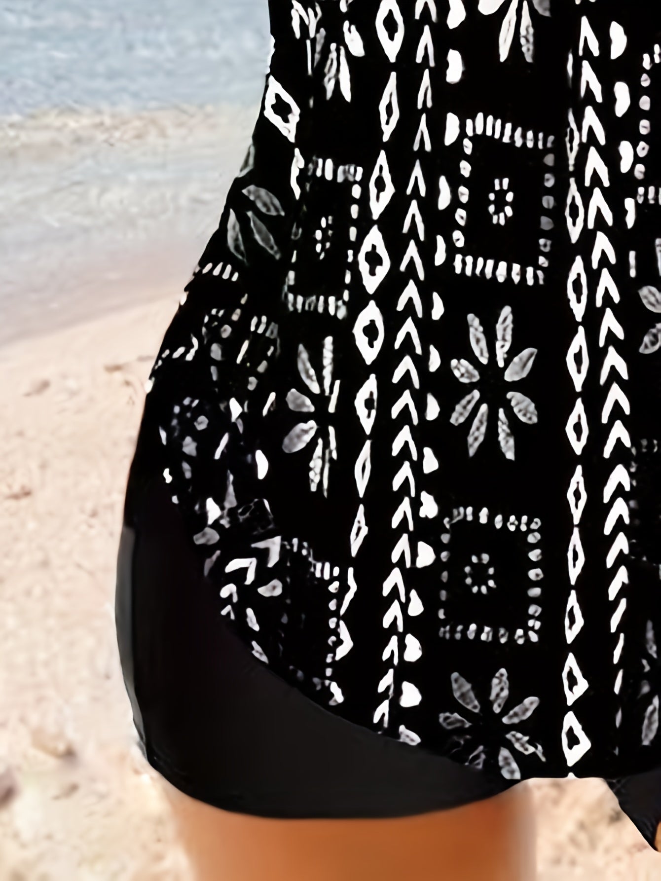 Floral Tankini Set with Ring Decor Top & Shorts