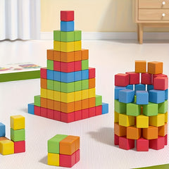 Colorful 3D Cube Puzzle Stacking Blocks DIY Toy Birthday Gift