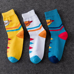 3 Pairs Cartoon Graffiti Mid Tube Socks Women's Stockings