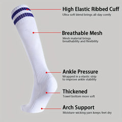 Kids Soccer Knee Socks Thick Non Slip Sweat Abs