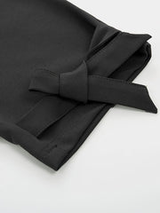 Bowknot Cropped Pants Solid Casual Pants For Spring & Summer