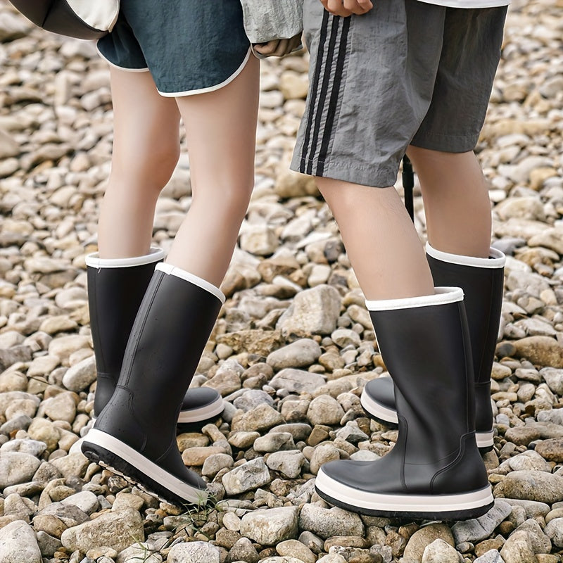 Quick Drying Flat Rain Boots Waterproof Non Slip Thickened Outdoor PVC Shoes