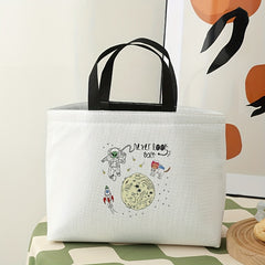 Printed Planet Lunch Bag Insulated Waterproof Large Capacity