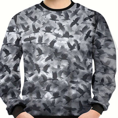 Flying Bird Pattern Print Boys Sweatshirt Long Sleeve Pullover Top