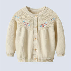 Baby Girls Sweater Coat Long Sleeve Casual Cardigan For Outing