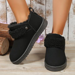 Women's Plush Lined Thermal Snow Boots Non Slip Flat Outdoor Shoes