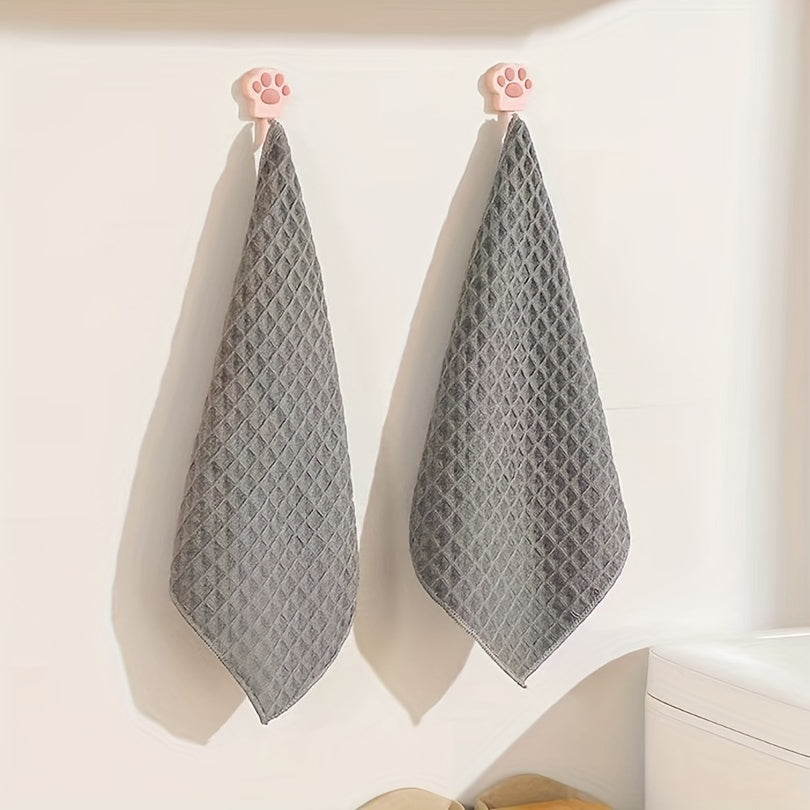 6pcs Waffle Grid Cleaning Cloth Quick Drying Kitchen Dishwashing
