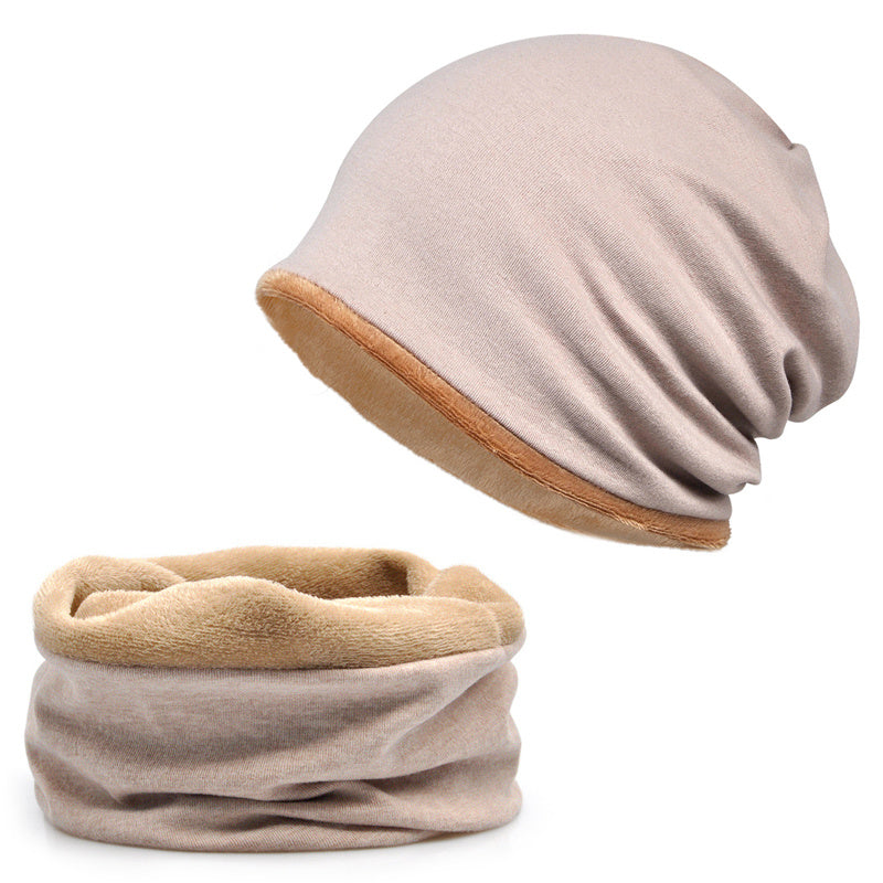 Christmas Outdoor Warm Solid Micro Elastic Scarf Hat