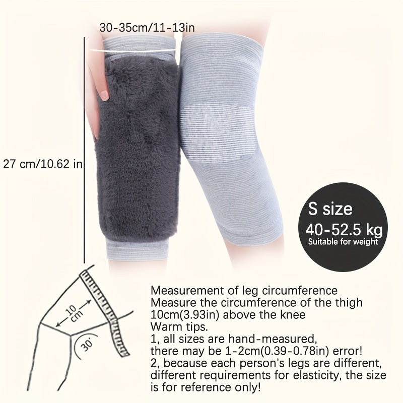 Outdoor Winter Rabbit Fur Warm Knee Pads - Prevent Cold Legs