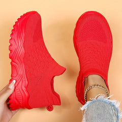 Women's Breathable Knit Slip On Sneakers Lightweight Running Shoes
