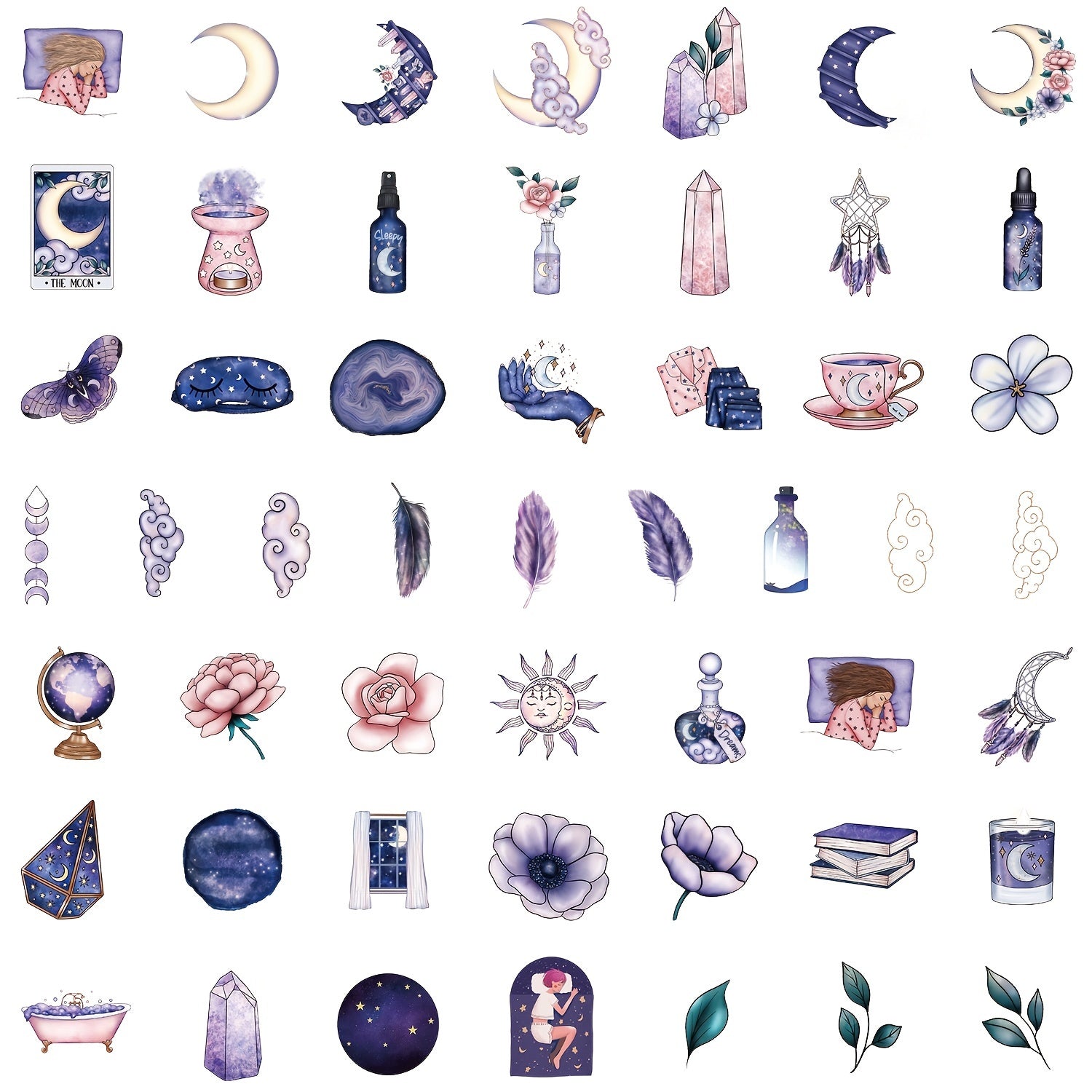 50Pcs Magic Doodle Waterproof Sticker DIY Self-Adhesive Stickers