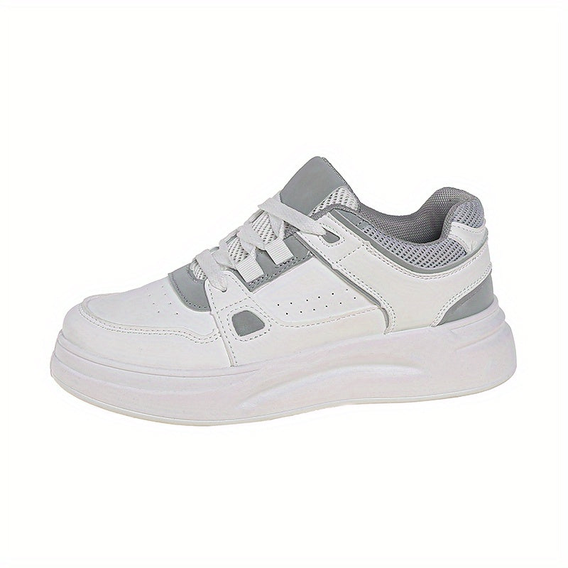 Platform Skate Shoes Round Toe Lace Up Sneakers