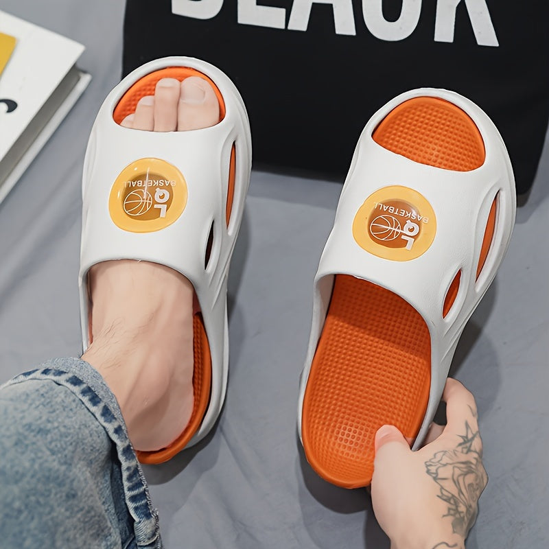 Men's Color Block Slides Soft Sole Slippers for Outdoor Activities