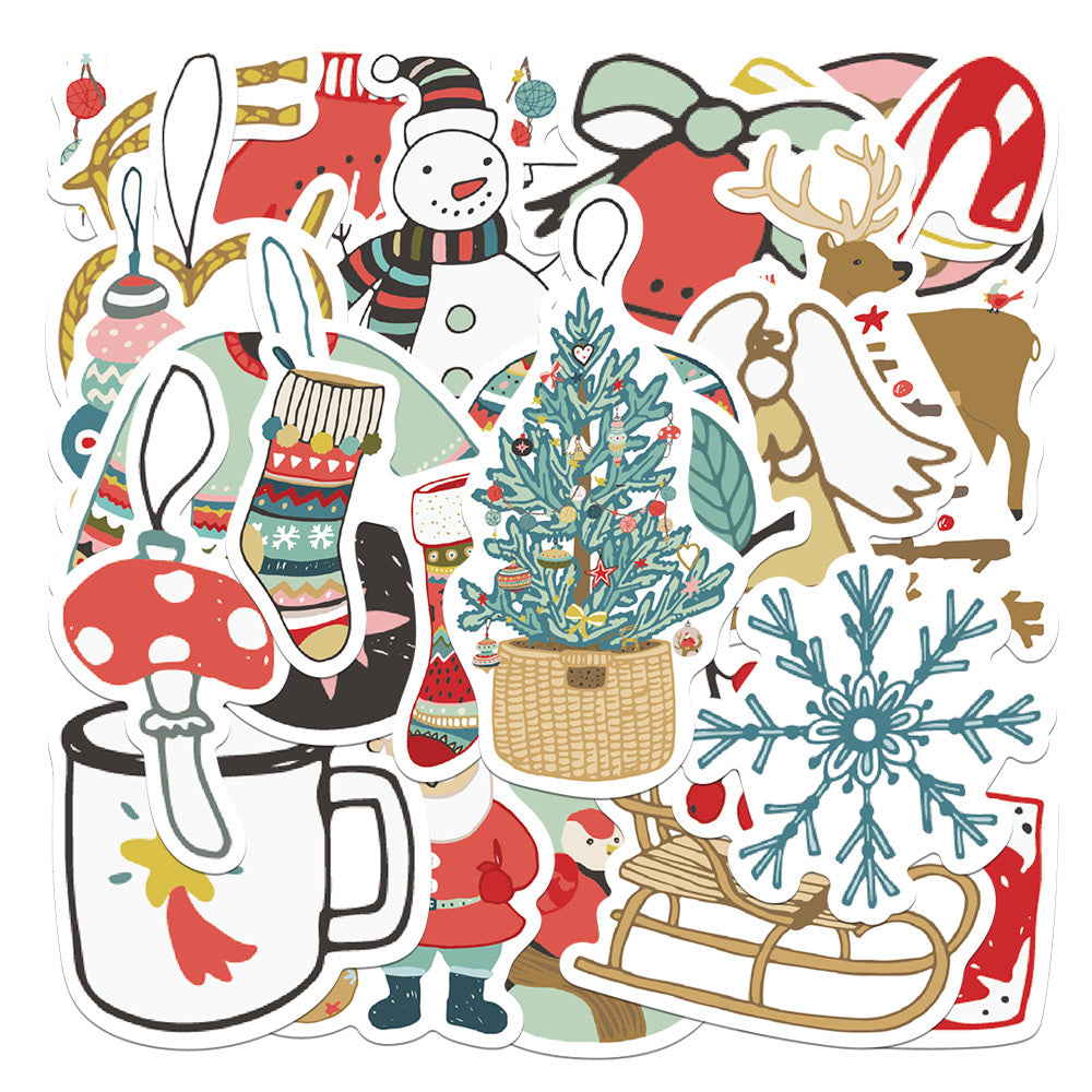 27pcs Christmas Decoration Stickers Holiday Decals Xmas Decor