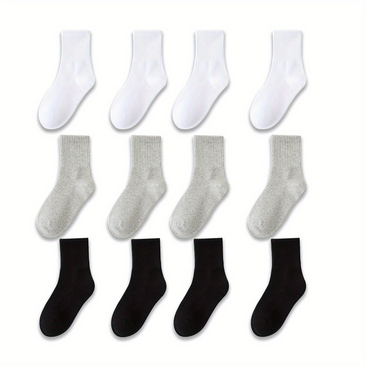 12 Pairs Comfortable Breathable Socks for Teens Spring Summer