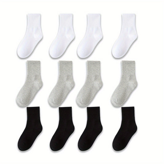 12 Pairs Comfortable Breathable Socks for Teens Spring Summer