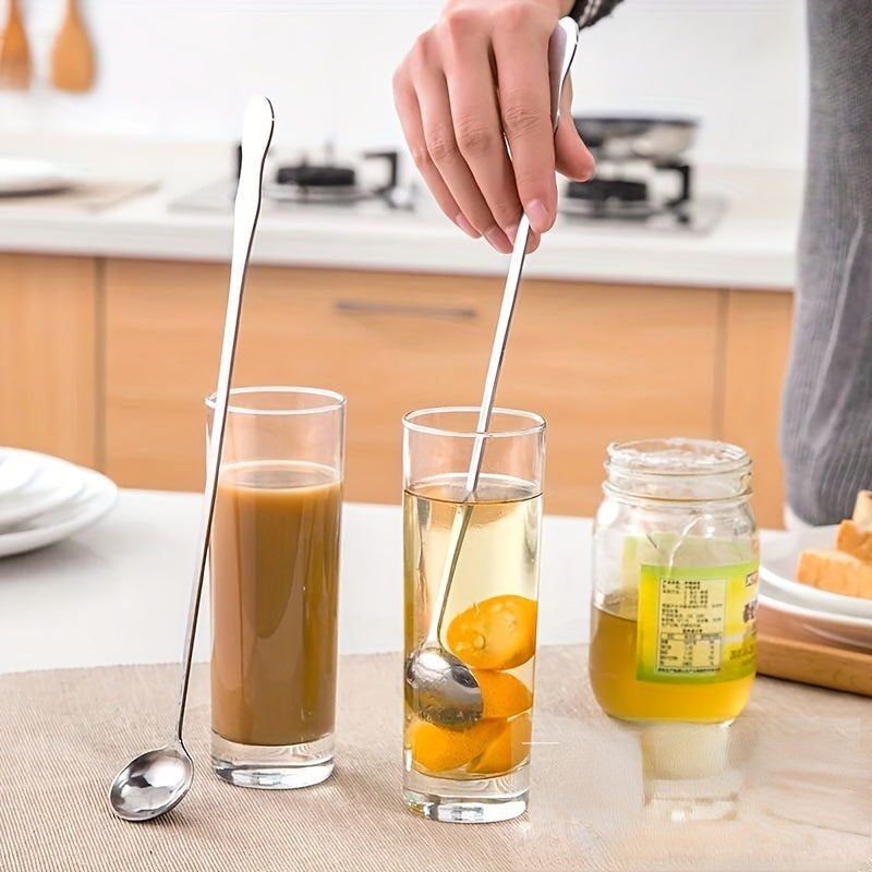Stainless Steel Long Handle Spoon for Measuring Honey Milk Tea Powder