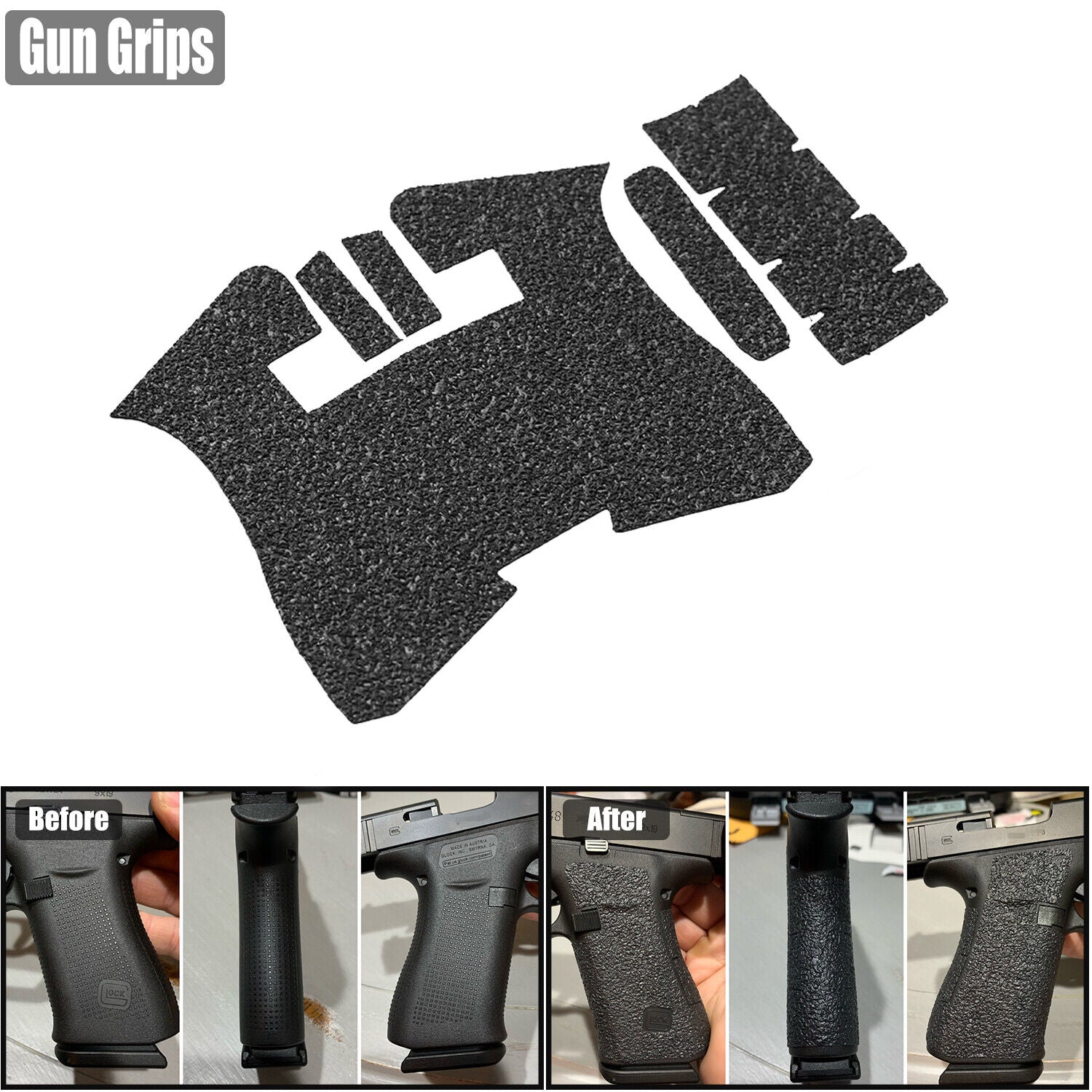 Rubber Grip Non Slip Tape Overlay for G 43X & 48X