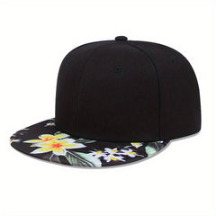 Men's Flower Brim Multicolor Hip Hop Snapback Sun Cap