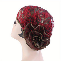 Floral Lace Turban Hat Vintage Breathable Chemo Head Wrap Women
