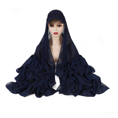 Chiffon Baseball Cap Scarf Women's Solid Accessories