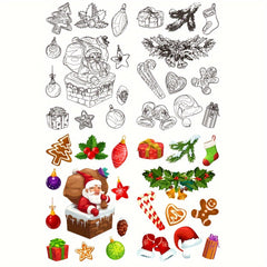 Large Santa Claus Christmas Tree Snowflake Window Decals