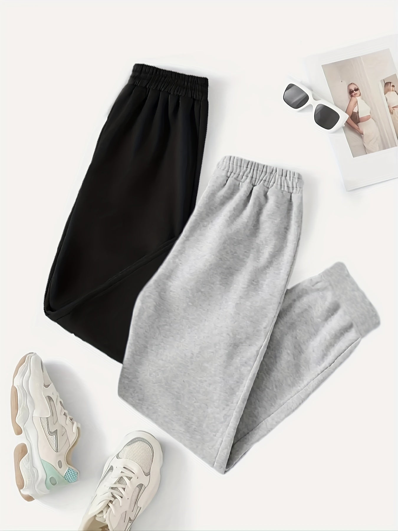 Casual Elastic Waist Jogger Pants Women's Clothing