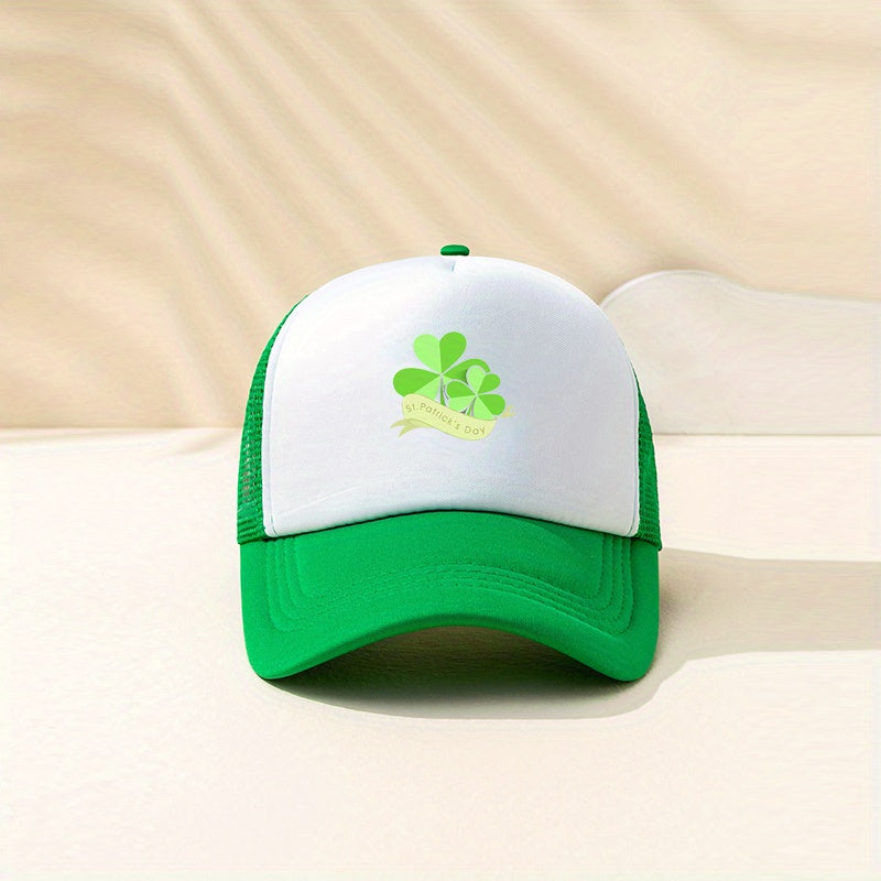 Lucky Clover Baseball Cap Green Mesh Trucker Hat