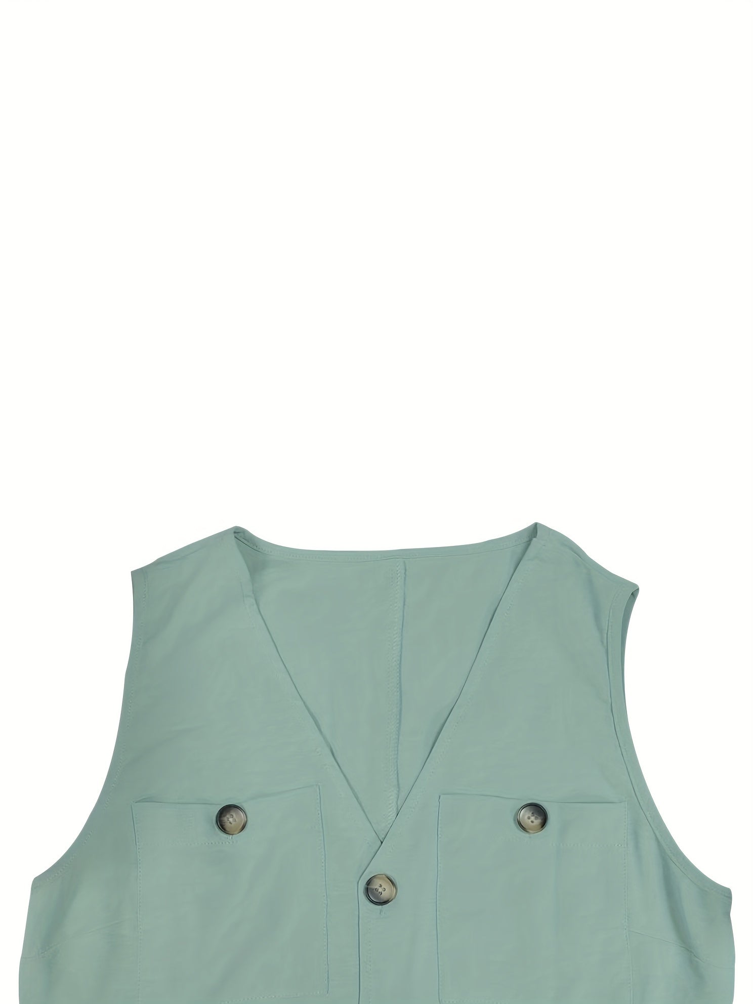 Minimalist Wide Leg Cami Romper Buttoned Sleeveless Overalls Jumpsuit