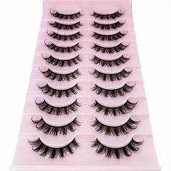 10 Pairs Cosplay False Eyelashes D Curl Natural Look Anime Makeup