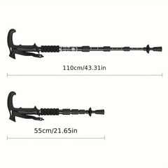 4 Section Portable Outdoor Fold Trekking Pole Alloy Telescopic Club