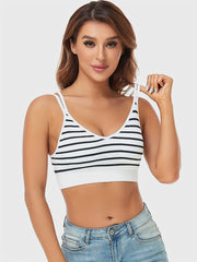 Stripe Ribbed Tank Bralettes Women's Lingerie