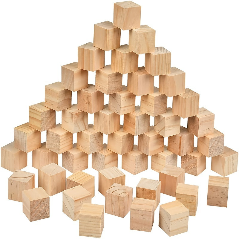 100pcs 0 Wooden Cubes Natural Wooden Blocks DIY Puzzle Making