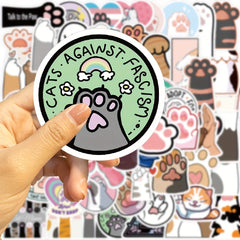 61pcs Cat Paw Print Stickers Waterproof Decals for Water Bottle Laptop Phone Scr