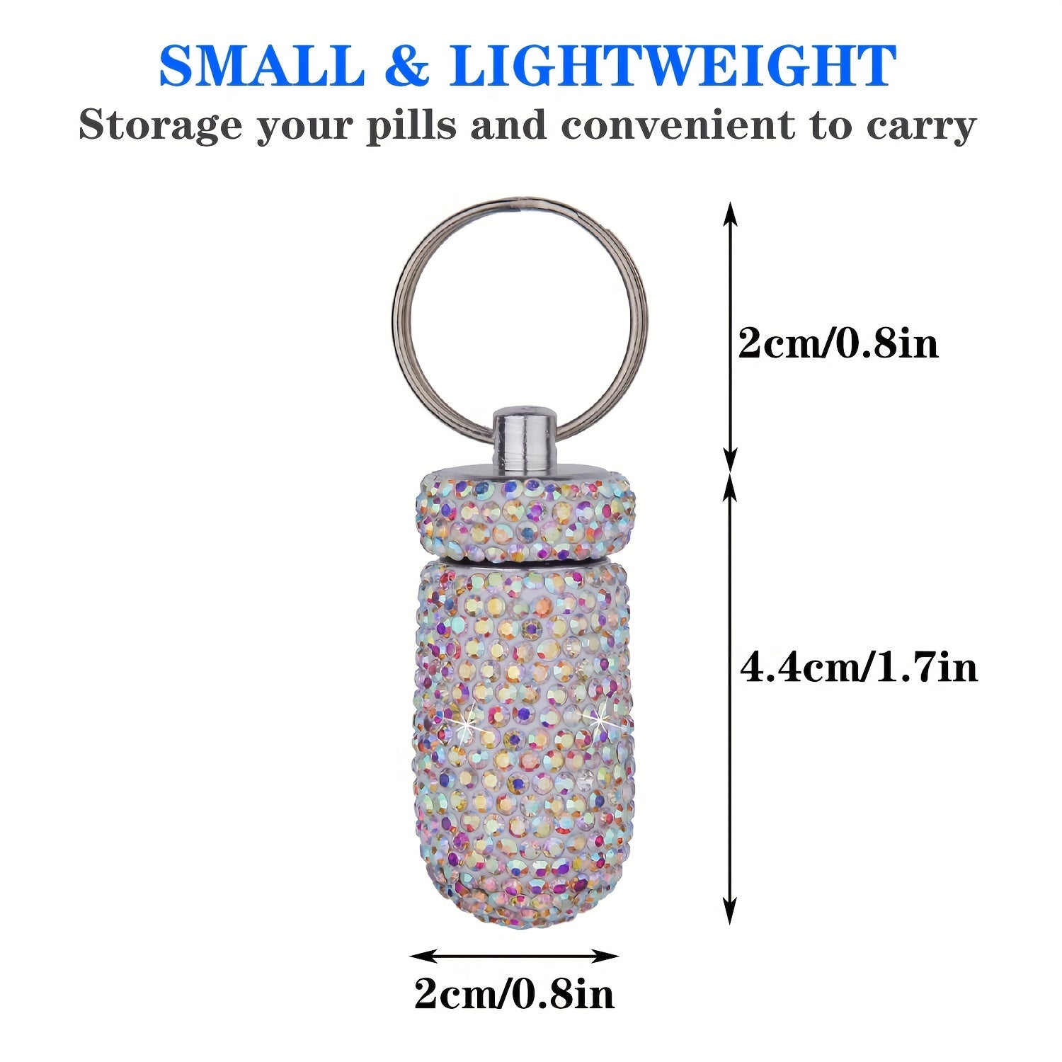 Portable Pill Case Waterproof Pill Holder Bling Pill Box Medicine Dispenser