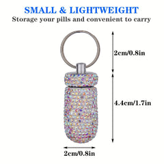 Portable Pill Case Waterproof Pill Holder Bling Pill Box Medicine Dispenser