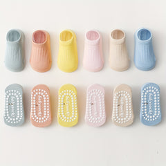 3 Pairs of Baby Non Slip Knit Socks Soft Breathable for Autumn & Spring