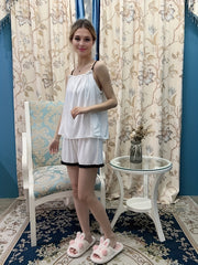 Cami Top & Shorts Pajama Set Elastic Waistband Women's Sleepwear