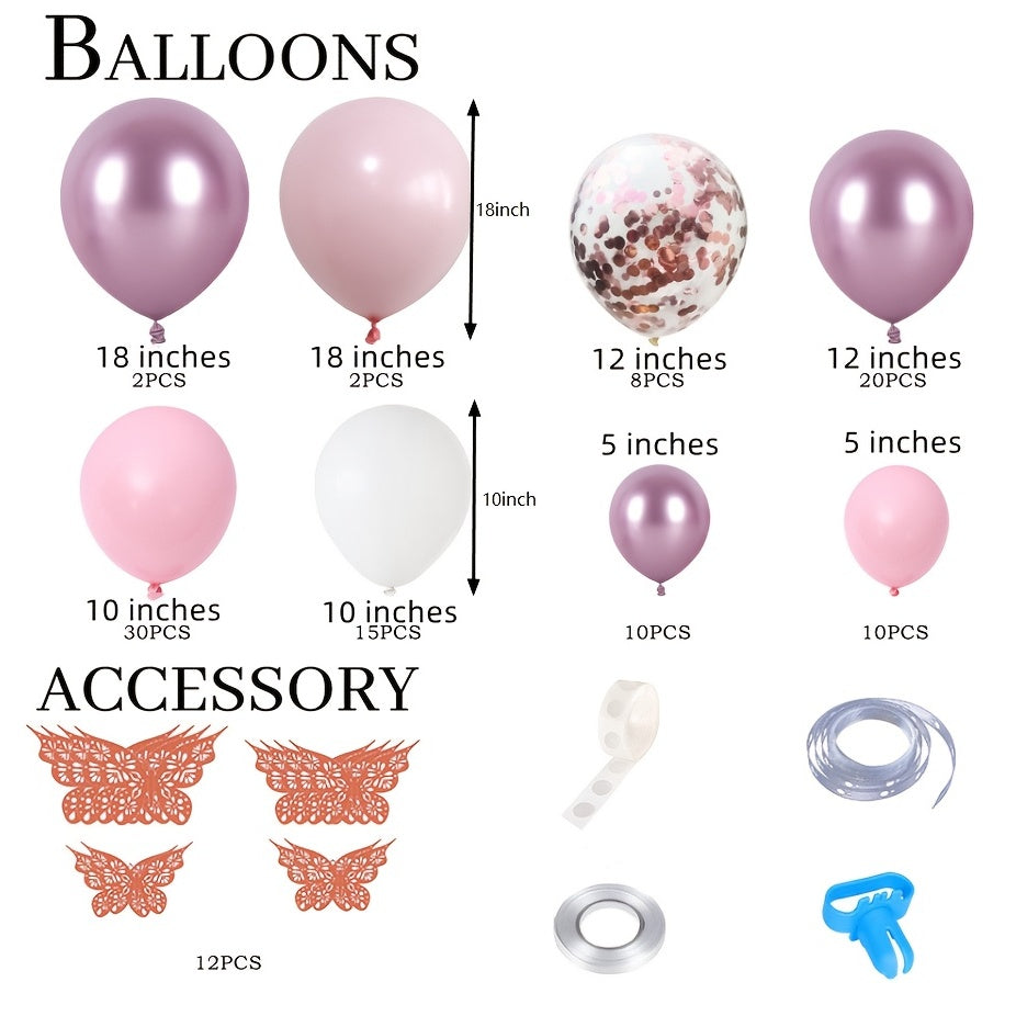 109pcs Metallic Party Scene Decoration Balloon Set Bachelorette Bridal Shower