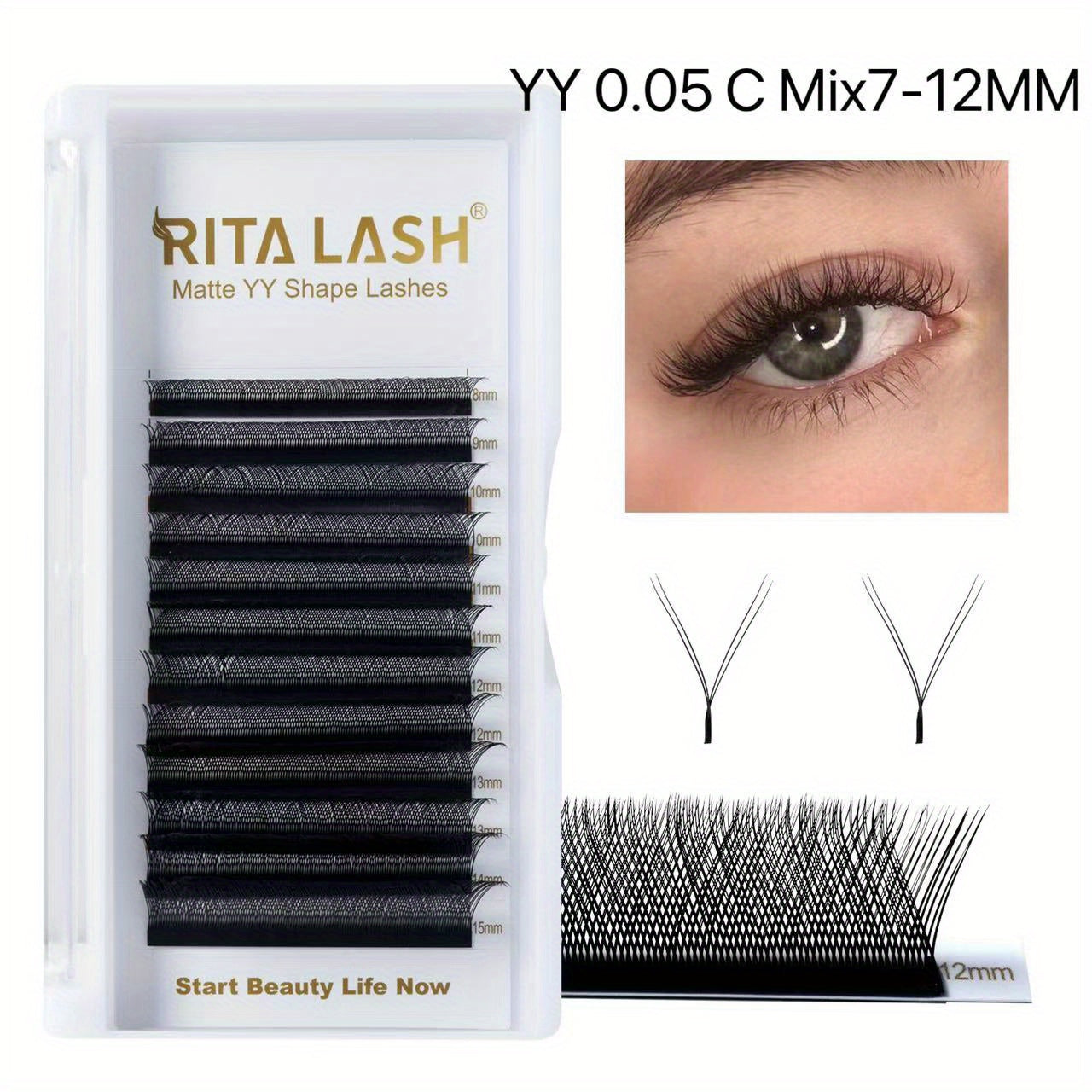 Y Lash Extensions C D Curling 0 05mm 0 07mm 8 15mm Mix
