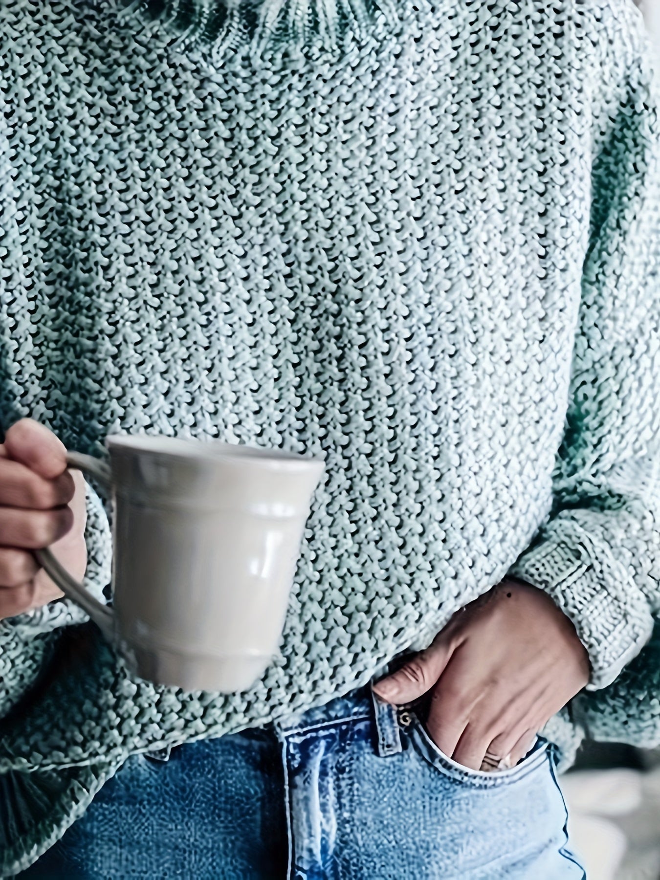 Casual Sweater Women's Turtleneck Knitted Jumper