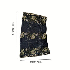 Flower Embroidery Mesh Head Scarf Lace Hijab Ramadan Turban