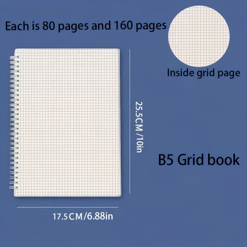 1pc Spiral Grid Notebook Paper for Office School Home