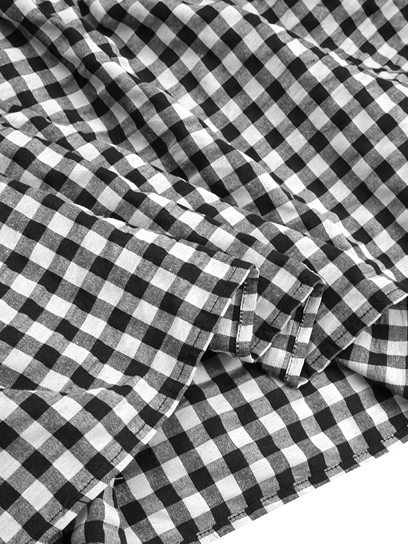 Gingham Print Maxi A line Smock Skirt