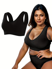 Solid Comfort Sports Bra Breathable Stretch Tank