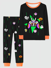 2pcs Halloween Pajamas Set for Kids Long Sleeve Top & Pants Boy's Loungewear