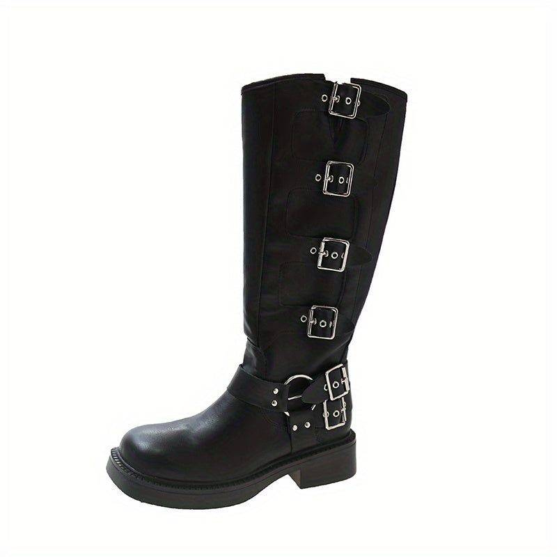 Women's Retro Knee High Boots Chunky Knight Boots