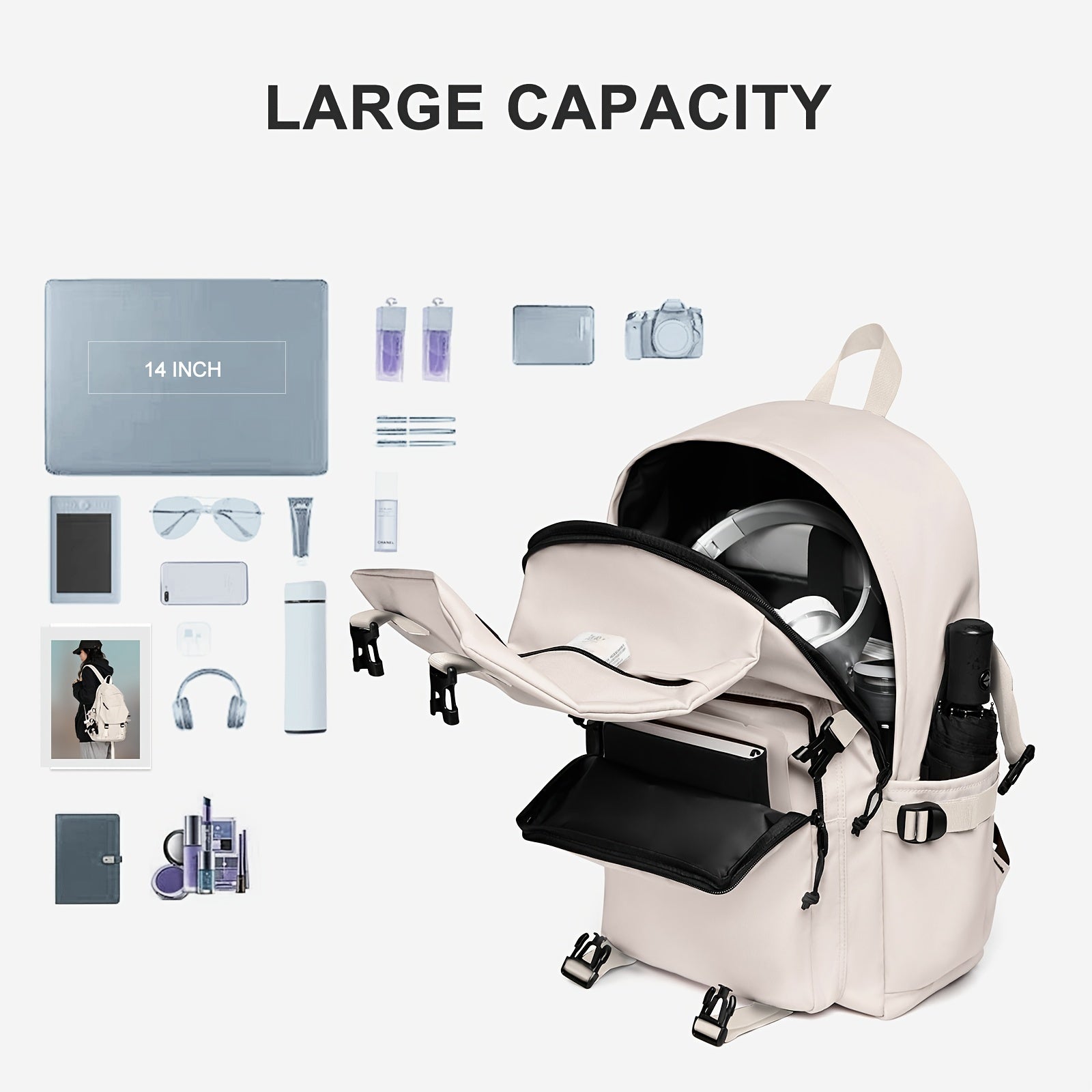 Versatile School Backpack for Men Middle High School Students College Style