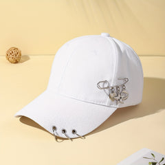 Kpop Ring Decor Baseball Cap Solid Dad Hats Hip hop Unisex Adjustable