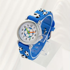 2pcs Football Themed Quartz Watches for Boys - Vibrant Soccer Ball Design
